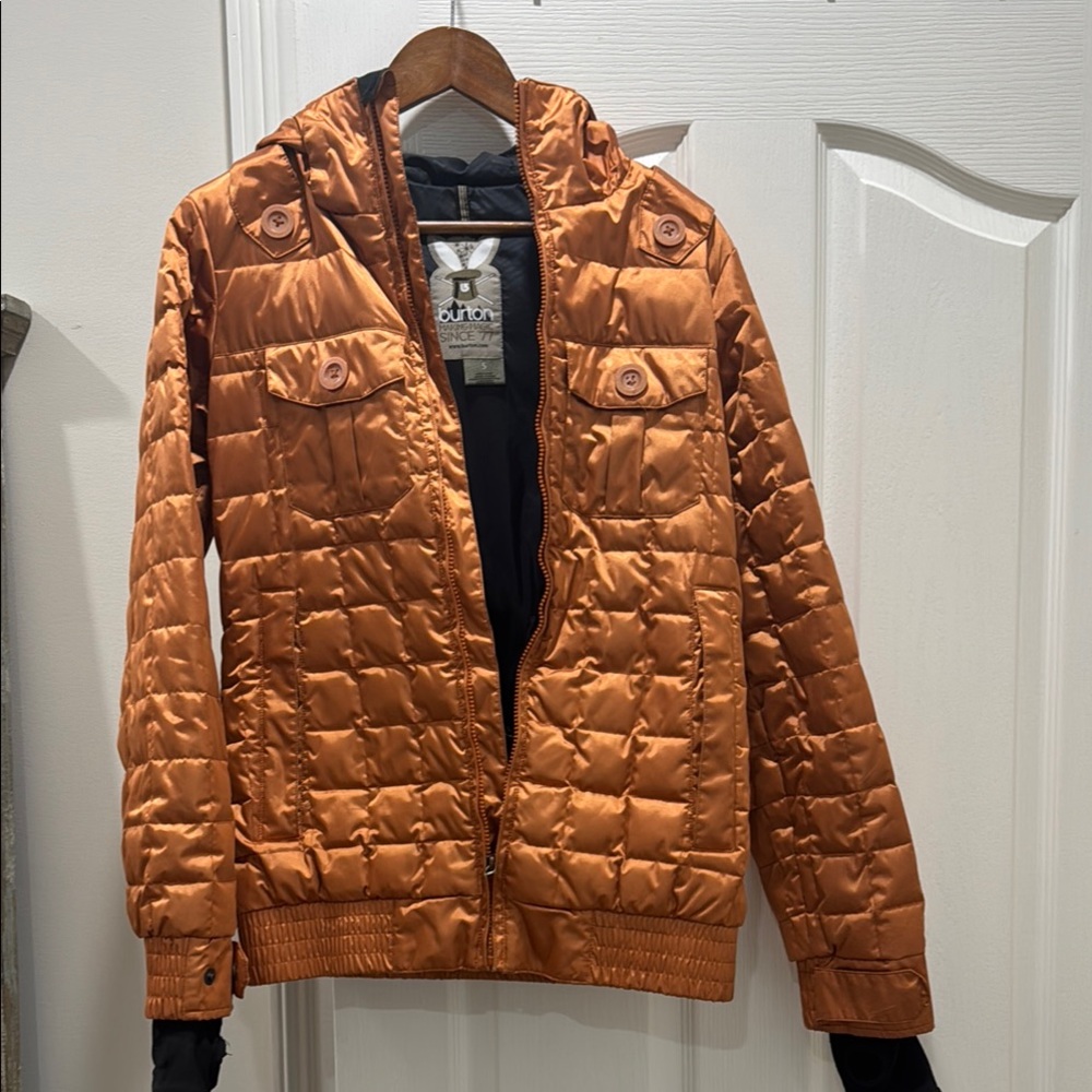 Burton Orange Ski Jacket with Quilted Design